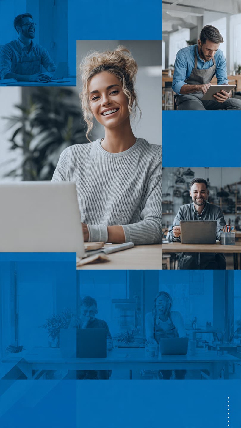 Service business owners using Fasite — confident, modern, working from anywhere