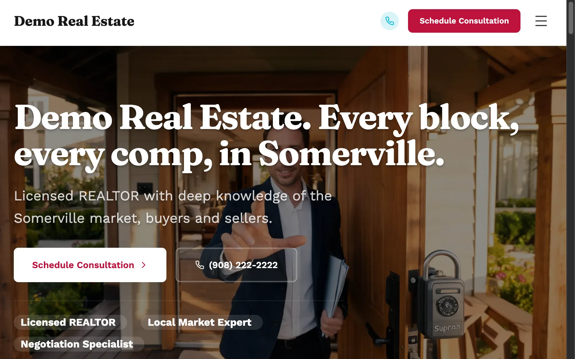 Demo Real Estate, a live real estate site built by Fasite