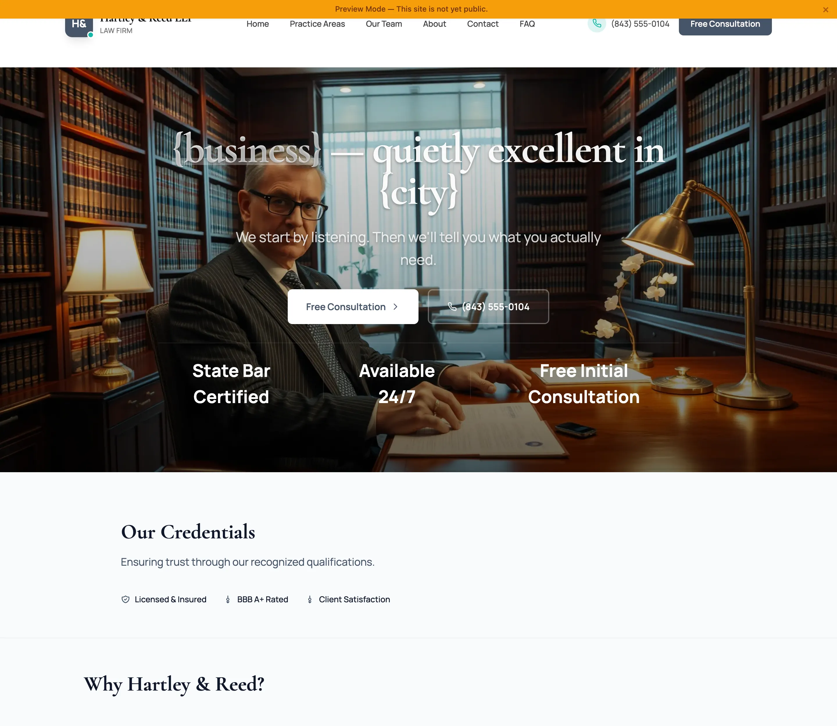 Law firm site generated by Fasite