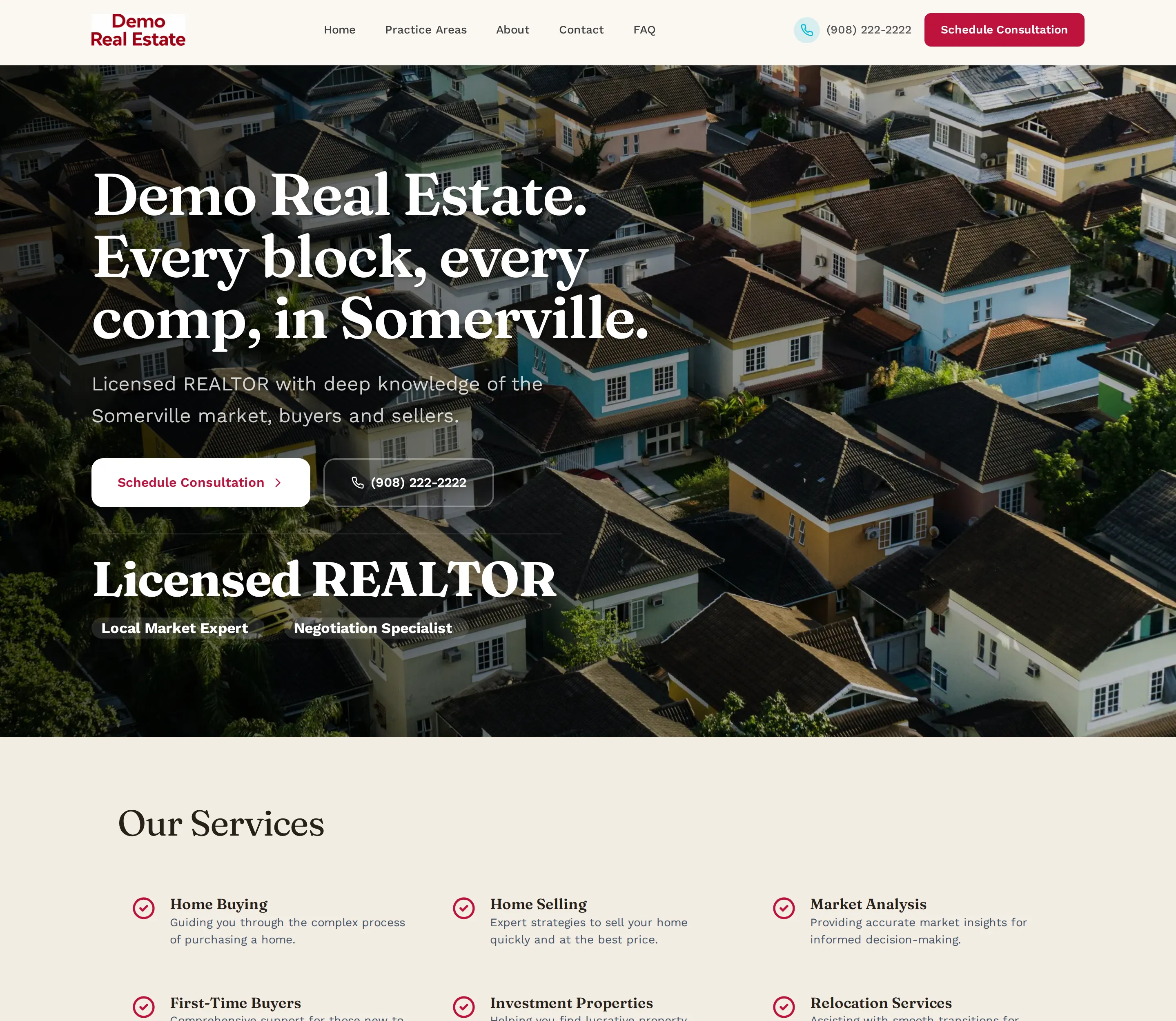 Demo Real Estate, a live real estate site built by Fasite